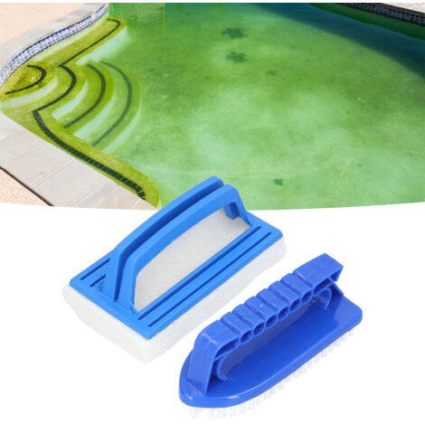 [Brochette de Nettoyage pour Piscine] [Brosse Sponge et Plastique] [2 Brushes Manuelles] [14.5cm Taille] pour Nettoyer les Stains sur le Bottom et Mur de la Piscine (1/5)