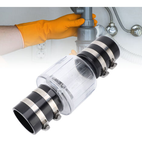 Clapet anti-retour silencieux pour pompe de relevage avec corps transparent en ABS, pour prévention des reflux et diminution du bruit de coup de bélier - Installation facile (1/5)