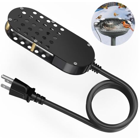 Chauffeur à thermostat pour bain d'oiseaux et bassin en aluminium 250W avec sécurité auto démarrage/arrêt pour jardin et animaux (1/2)