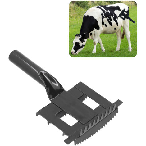 Peigne antipruritique pour bovins, ovins et chevaux – Racle grooming pour animaux d'élevage – Matériel durable en acier inoxydable – Ergonomique pour pelage dense et léger – Dimensions 21.5x14x9.5cm –