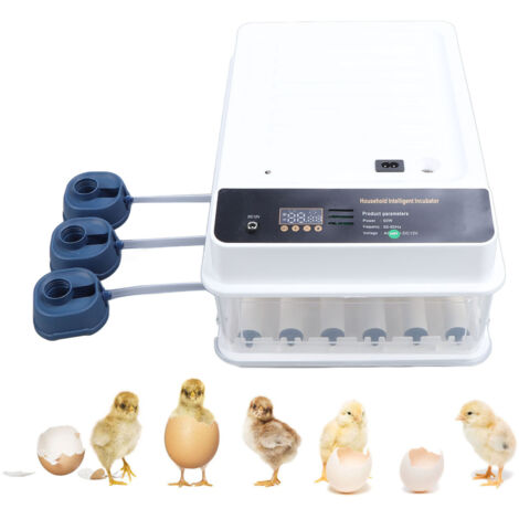 Incubateur d'œufs automatique pour poules cailles - Couveuse automatique avec retournement et mirage LED - Alimentation duale 110V - Capacité 24 œufs (1/5)