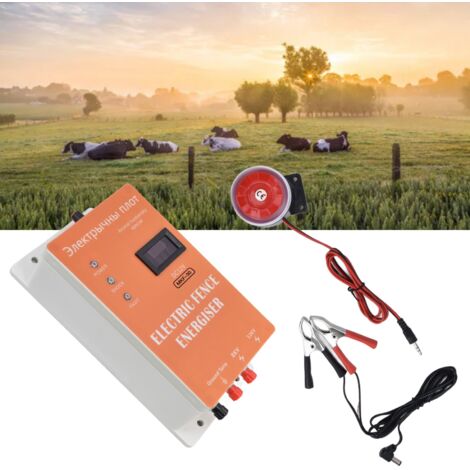 Électrifiant de Clôture Haute Tension Pulsée 30KM - Sécurité Alarmée pour Protection Animaux Extérieur (MODE 100‑240VAU, Alarm & Adaptateur)