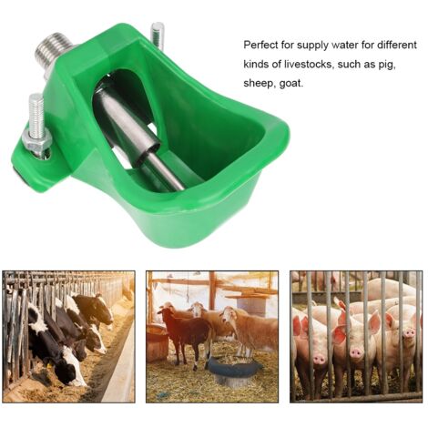 Abreuvoir pour Porcs, Cochons et Petits Ruminants avec Adaptateur 1/2in - Plastique Renforcé et Métal, Résistant et Économique en Eau