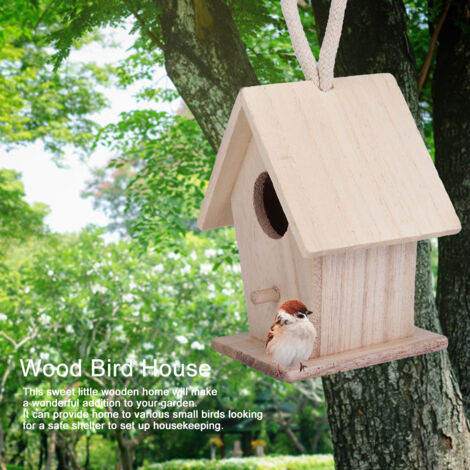 Maison pour Oiseaux - Maisonnette en Bois Platane suspendue pour jardin - 2 PCS - décorative pour patio