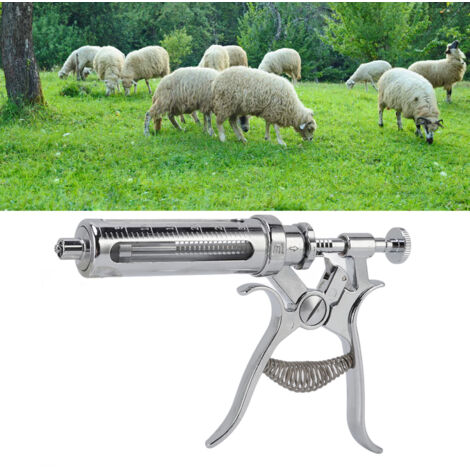 Injecteur pour Bétail Semi-Automatique Inox 30ml 5 Niveaux Dose Précisé pour Vaches Porcs et Ovins (1/5)