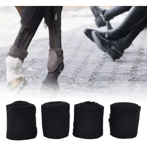 [Bandages pour Membres d'Animaux] ManoMano Vet Wrap Pro - Garde de Jambe Auto-Adhésive Réutilisable Polyester Noir - 4Pcs de 2.5m x 12cm (1/5)