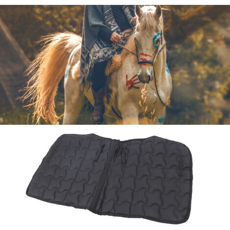 Tapis de Selle Équestre avec Tapis en PU Imperméable, Ergonomique et Respirant pour une Confort Optimal - Tapis de Protection Antidérapant pour Cheval - Noir - 116x66cm - Matériaux : PU, Éponge, Coton