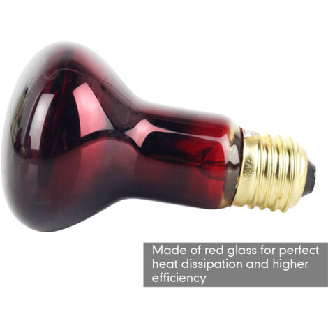 Lampe Infrarouge Économique 60W É27 pour Reptiles - Ampoule Vitre Rouge Redonnant Corps Bienfaits Thermique Sangs et Activités Reptiles Amphibiens (1/5)