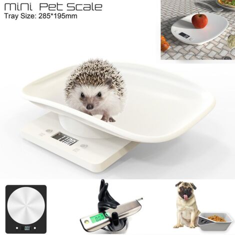 Pèse-bébé/pèse-animal digital multi-fonction avec plateau incurvé et écran LCD - ABS, 29.5x18x5.8cm - 10kg, précision 1g