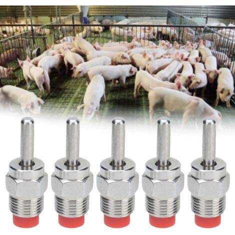 Abreuvoir Automatique pour Porcs Économe et Hygénique - 5 Pièces en Acier Inoxydable G1/2 avec Filtre