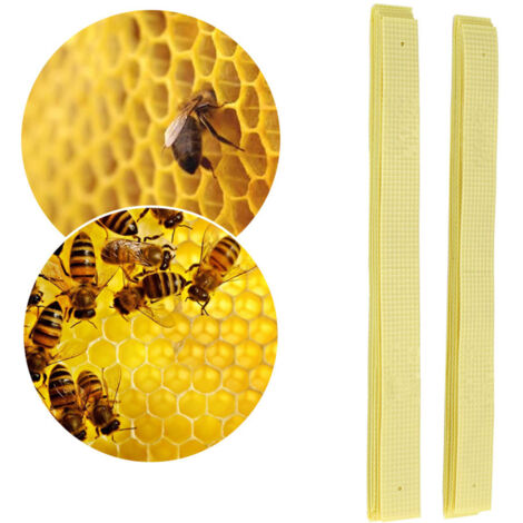 Languettes Fluvalinate ManHao Apiculture - 40pcs, Médicament Anti-Varroa sans Volatilité, Contact et Ingestion, pour Ruche jusqu'à 10 Cadres, Modèle Jaune Plastique