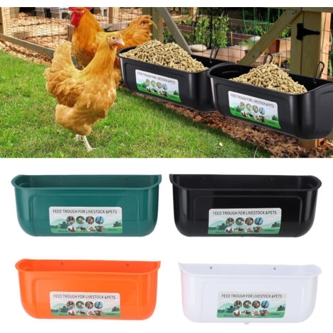 Mangeoire Murale avec Barres - Bac PP Haute Capacité, 4 Pièces, pour Animaux d'Élevage, Moutons, Volaille