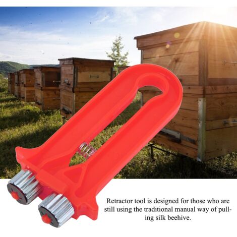 Tendu Fil Cadre Ruche + Crimp + Set: Serre-Fil Apiculture, Roues Métal PP Fer Rouge, Tensionneur 13x6.4cm