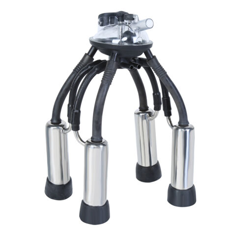 Machine à traire portable en plastique transparent avec baril 32L et groupe de tétines pour ferme laitière (1/5)