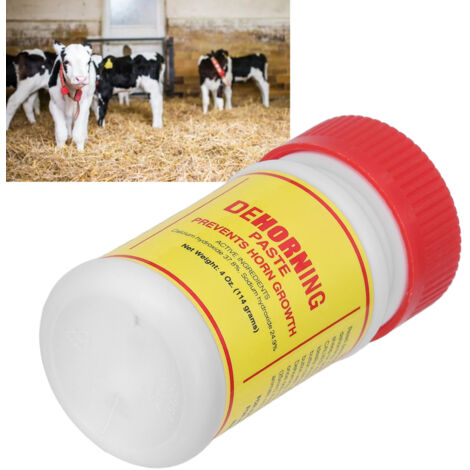 Pâte Déhornante pour Bovins Solution de Déhornage - Flacon de 148g (4.5x4.5x8.5cm) Application Sans Coupure Pour Sécurité Animale et Équipement (1/5)