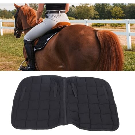 Tapis de Selle Professionnel Breathable Comfortable pour Cheval, Équipement d'Équitation pour Entraînement au Jumping, Noir, 98x57cm, Matériaux Premium (Coton, Sponge)