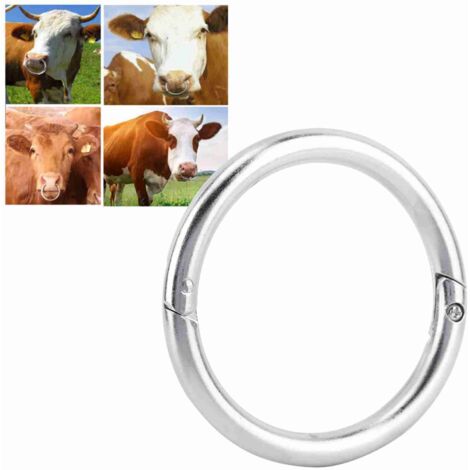 [Bague pour Bovins] Anneau Nasal pour Taureau et Vache en Acier Inoxydable Anti-Rouille (L - 7.7 cm) Accessoire Élevage (1/5)