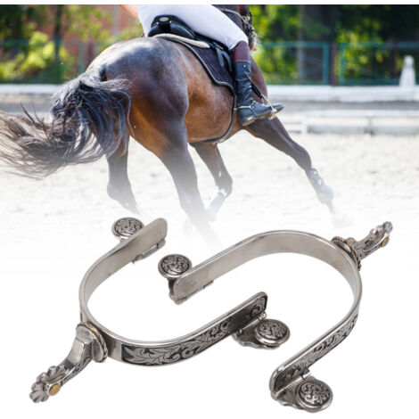 [Boot Spurs] 2 Éperons Western Vintage en Acier Inoxydable avec Motifs Feuilles, Compact et Léger pour Équitation Outdoor (1/5)