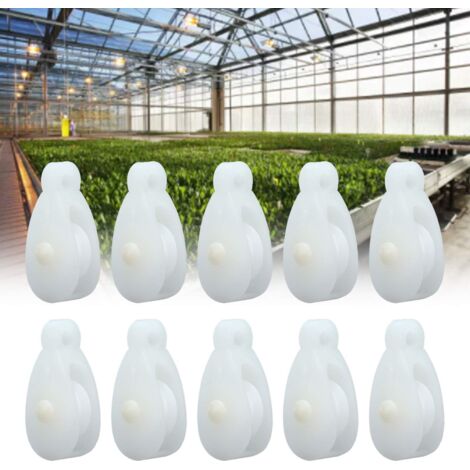 Poulies à Cable Automatiques pour Agriculture et Serres 25 Pièces en Plastique Rouleaux pour Système de Levage et Lignes d'Arrosage (1/5)