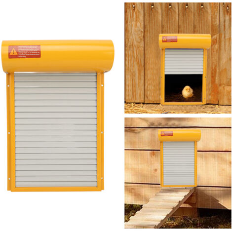 Porte de poulailler automatique - Ouvreur automatique pour poulailler avec timer et LED - Porte jaune pour ferme - Porte en métal et plastique pour 2206g (1/5)