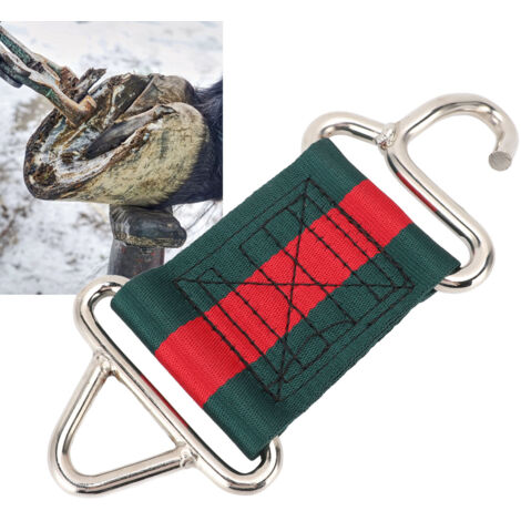 Agrafe pour fixation de sabot de cheval ou de bovin en stainless steel et nylon fabric, modèle fixation pour parage précis des bovins (1/5)