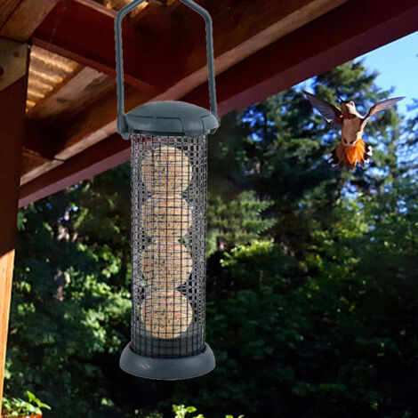 Distributeur de Boules de Graisse pour Oiseaux Garden Birds - Porte-Boules Hanging Feeder en Métal avec Base PP (Dimensions: 22cm) (1/5)