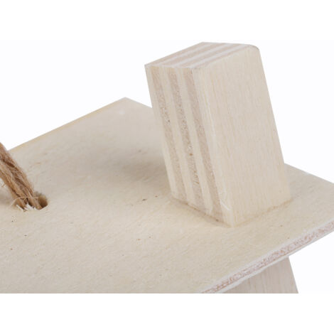 Maison pour Oiseaux en Bois de Platane - Lot de 4 Nichettes Nature à Suspendre pour Jardin Extérieur 5.5x4x7cm (1/5)