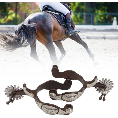 Éperons Cowboy pour Équitation Western - Pack 2 Pièces en Acier Carbone 15,5x11cm (1/5)