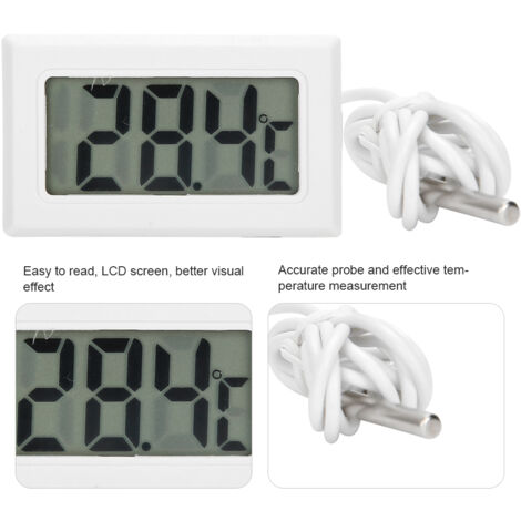 Thermomètre Digital Portable Sensor Mini Probe Meter Beehive Thermometer Précision LCD Durabilité Aquarium Cigar Box Reptile Tank Guitar Box Beekeeping Aquarium Monitoring Thermometer Materiel Plastiq (1/5)