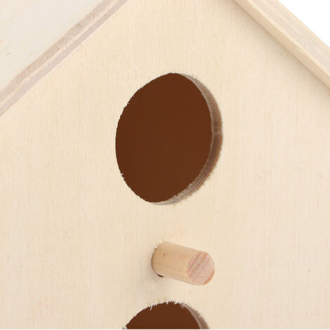 Maison en Bois Candlenut pour Oiseaux avec Perchoir, Nichoir à Suspendre pour Jardin et Balcon, Boîte de Repos et Reproduction, Dimension 11x11x18.8cm