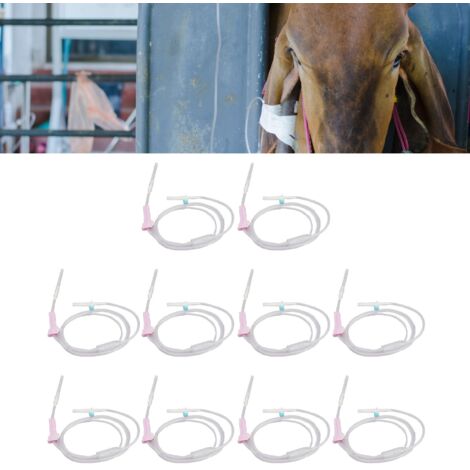 Set Veterinaire Infusion Plastique Stainless Steel Disposable Dustproof Hygiene Animals Supplies Drip Hose Size 16 10PCS (1/5)