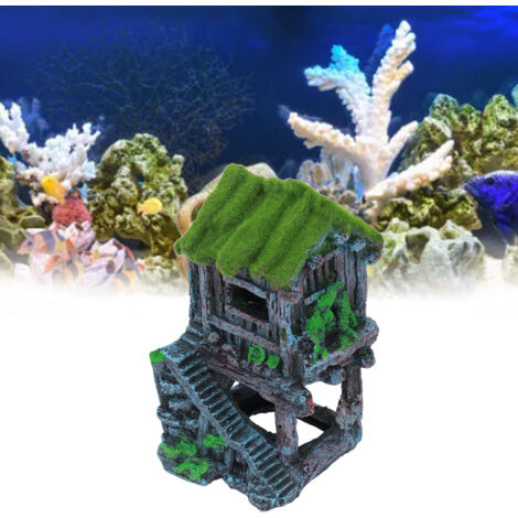 Décoration de Pavillon Résine Aquarium Ornements Résine Aquarium [Aquarium Résine Pavillon Ornements] [Aquarium Résine Pavillon Ornements] 16.7cm, Matériau Résine Sécurité Non-toxique, Ornement Paysag (1/5)