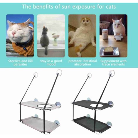 [Hamac pour chat] + [Hamac double fenêtre] + [Modèle robuste] + [Cups de succion fort] (1/5)