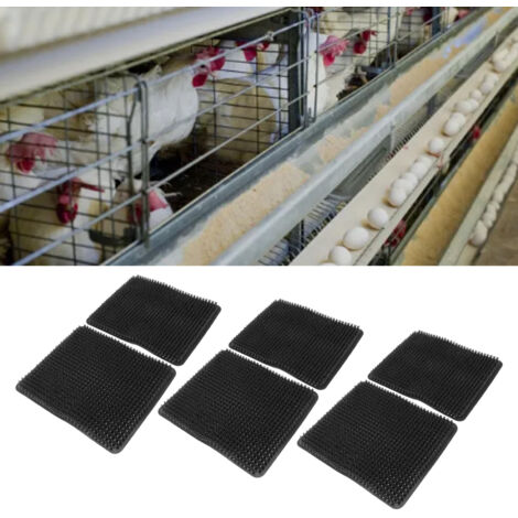 Paquet de 6 Tapis de Nid PE Imperméables pour Poulailler - Accessoire pour Pondaison, Dimensions 35x30cm, Noir (1/5)
