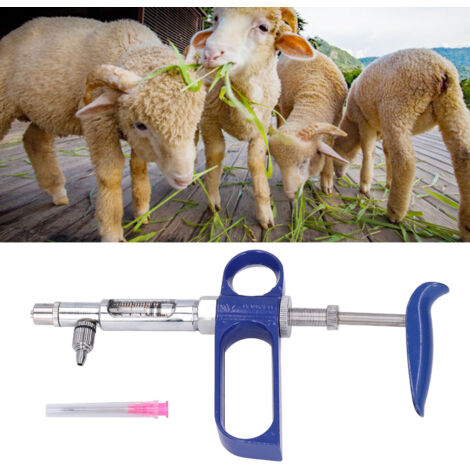 Seringue d'injection pour animaux 2ml, ajustable continue, pour bovins, ovins, porcs, caprins Matériau plastique + verre 19.5x11cm (1/5)
