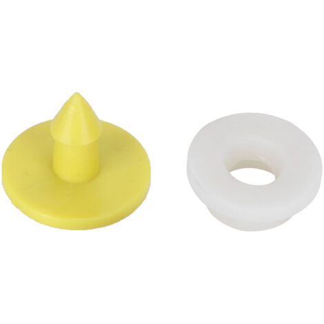 Boucles d'Identification pour Animaux (Rabbit Ear Tag) - Lot de 100 Étiquettes Jaunes en Plastique Résistant, Anti-Déperdition, Dimensions 1.75x1.75x1.35 cm
