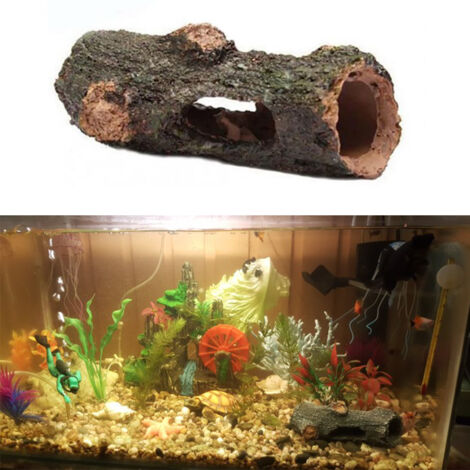 Ornement Aquarium [Resin Decor] Arbre Creux Modèle Natural, 12cm, Paysage Bois (1/5)
