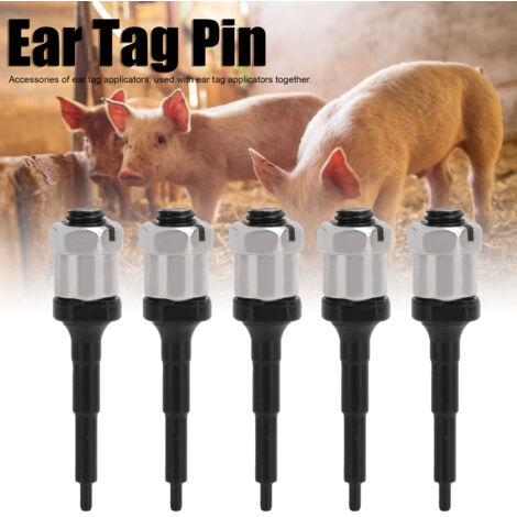 [Accessoires pour applicateur d’étiquettes d’oreille] + Needle Pin + [Lot de 5] + [Aiguilles d’étiquettes en acier inoxydable pour bovins, porcs, ovins, 3,4cm] (1/5)