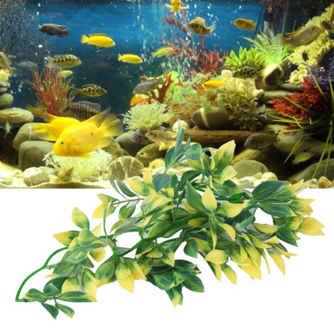 Plante Reptile Artificielle T-153E2 Plante Plastique Suspension Feuilles Décor Terrarium Aquarium avec Ventouse (1/5)