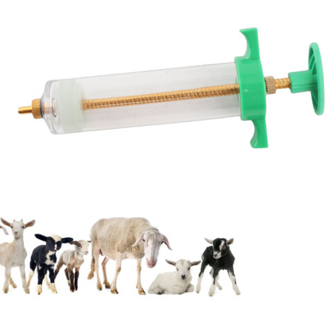 Seringue Manuelle Vet Farm avec tête Cuivre (50ml, 15.8cm) pour Pig Cattle Sheep Dog Cat (1/5)
