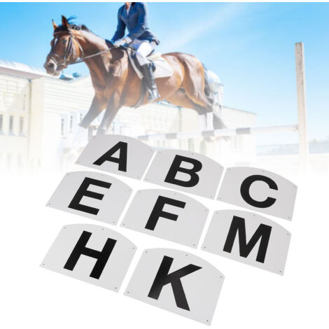 [Letters Dressage murales] Lot de 8 lettres plastique rigide A-B-C-E-H-K-F-M 27x20cm pour cavaliers compétitions (1/5)