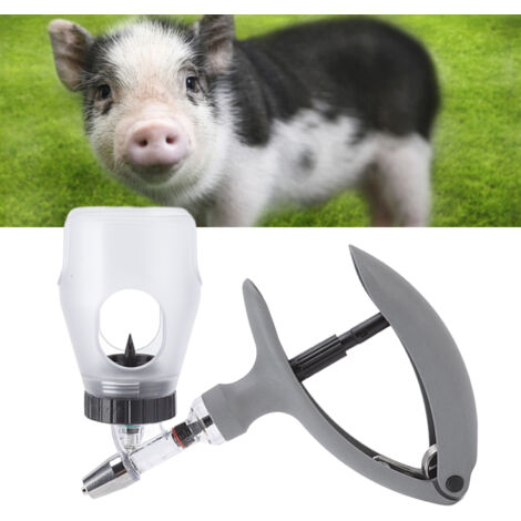 Syringe Pistole à Injection Animale Continue Automatique 2ML Doseur de Vaccin avec Bouteille Ajustable pour Porcs Bovins Ovins Matériau Plastique (1/5)