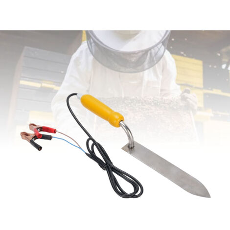 Coupeur Électrique de Miel Professional, Lame Stainless Steel, Manche Bois Ergonomique, Outil Multifunction Extraction de Miel Beekeeping, 39.5x4cm (1/5)