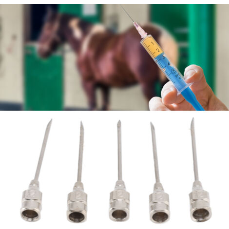 Aiguilles d'injection pour volailles Bovine Pig en acier inoxydable avec 5 boîtes de 10 aiguilles (50 pièces totales) dimensions 12x25mm / 0.5x1.0in (1/5)