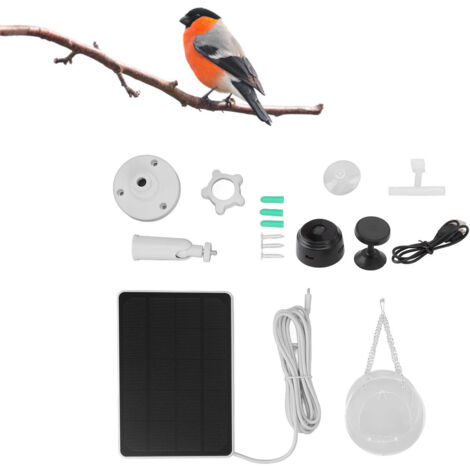 Abri pour Oiseaux Intelligent avec Caméra HD 3.3W et Panneau Solaire pour Surveillance Extérieure (1/5)