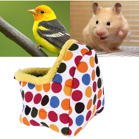 Cave pour hamster - Litière douce confortable lavable pliable avec 2 attaches, petit refuge pour animaux (1/5)