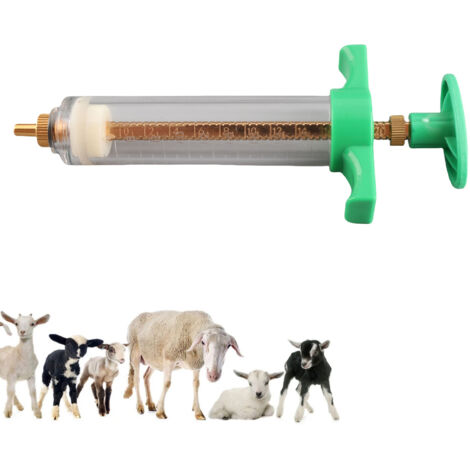 Seringue Veterinaire [Plastique-Acier] 20ml pour Chien, Chat, Cochon et Bovins - Injecteur Manuel pour Ferme et Animaux (1/5)
