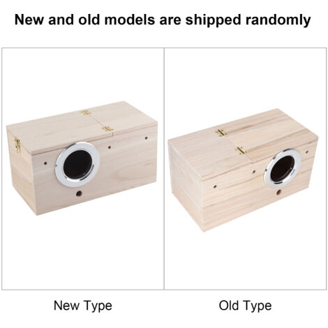 Niche pour oiseaux en bois durable, dimensions 29x14.7x14.7cm, couverture ouvrable (1/5)