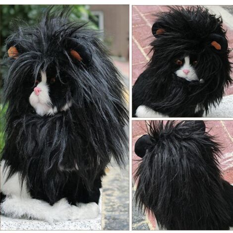 Perruque Lion pour Chien Chat Faux Lion Déguisement Fête Halloween Christmas Taille S M L Perruque Lion Doux Chien Chat Costume Accessoire Déguisement
