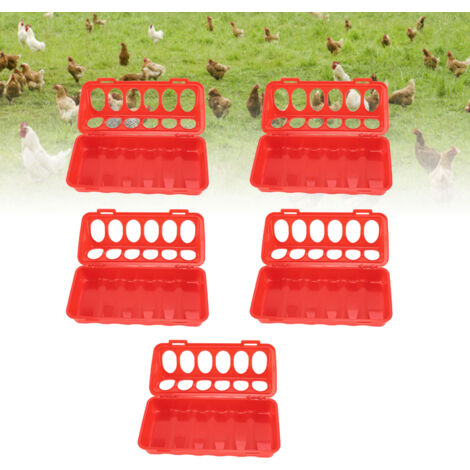 Dispensateur Anti Déchets pour Pigeons/Volaille - Mangeoire à Ouverture Flip Top avec Plateau Anti Débordement - Plastique Résistant - 23cm - Lot de 5 avec Couvercles (1/5)